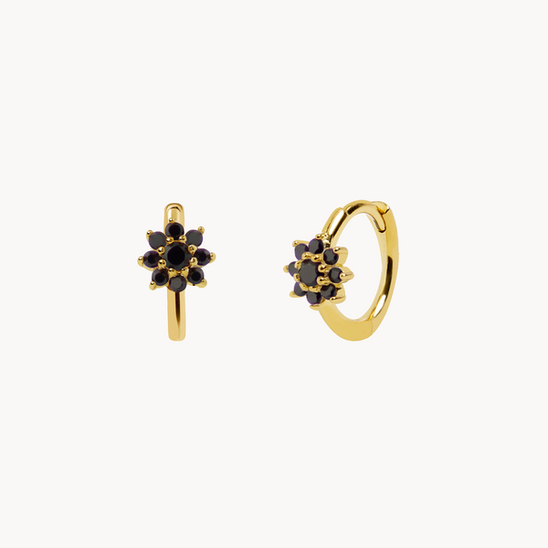 BLACK DAISY EARRINGS