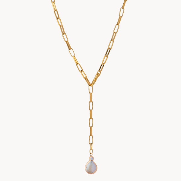LARIAT PEARL NECKLACE