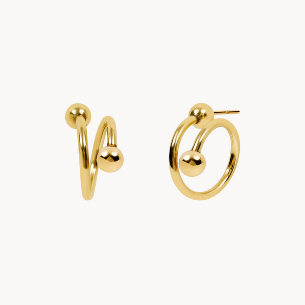 SPIRAL BALL EARRINGS