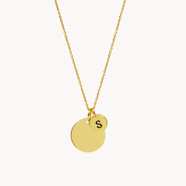 NECKLACE INITIAL DOUBLE MEDAL