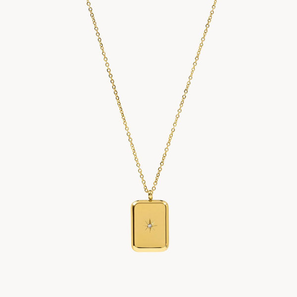 SQUARE STARDUST STEEL NECKLACE