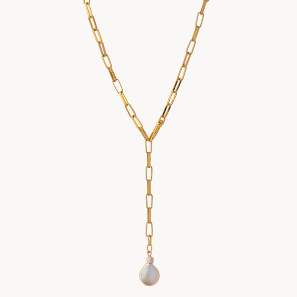 LARIAT PEARL  NECKLACE